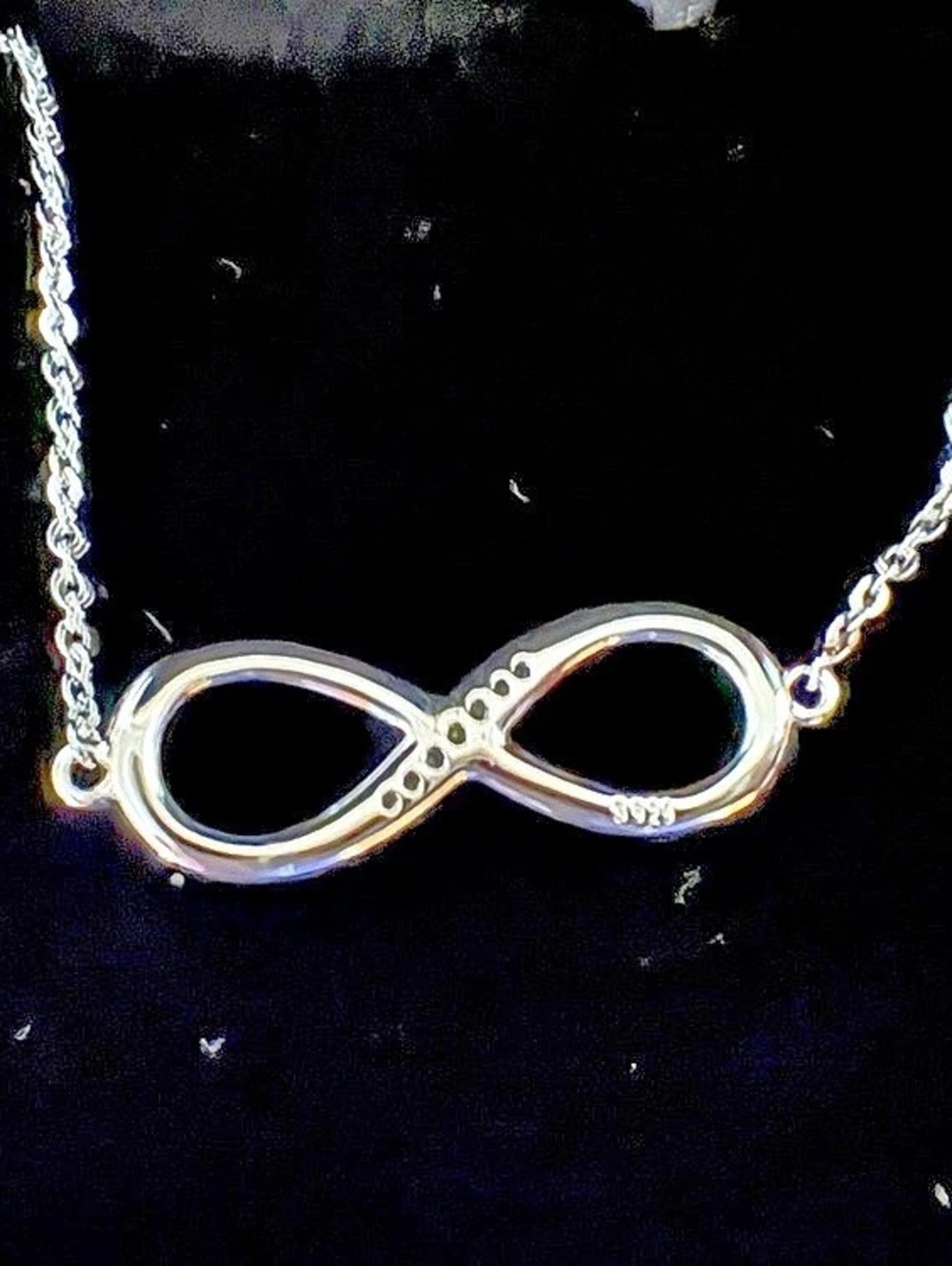 CDE Infinity Love Heart Pendant Necklace Silver & Red
